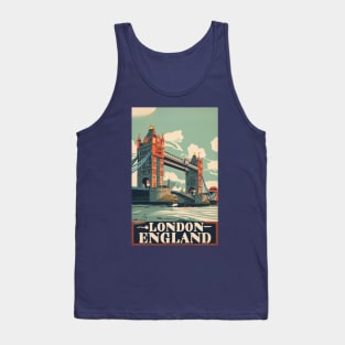 A Vintage Travel Art of London - England Tank Top